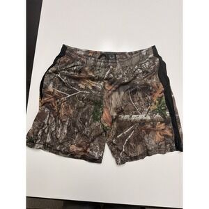 Realtree Edge Camo Athletic Shorts Men's Medium Black Side Panels Lined     3903